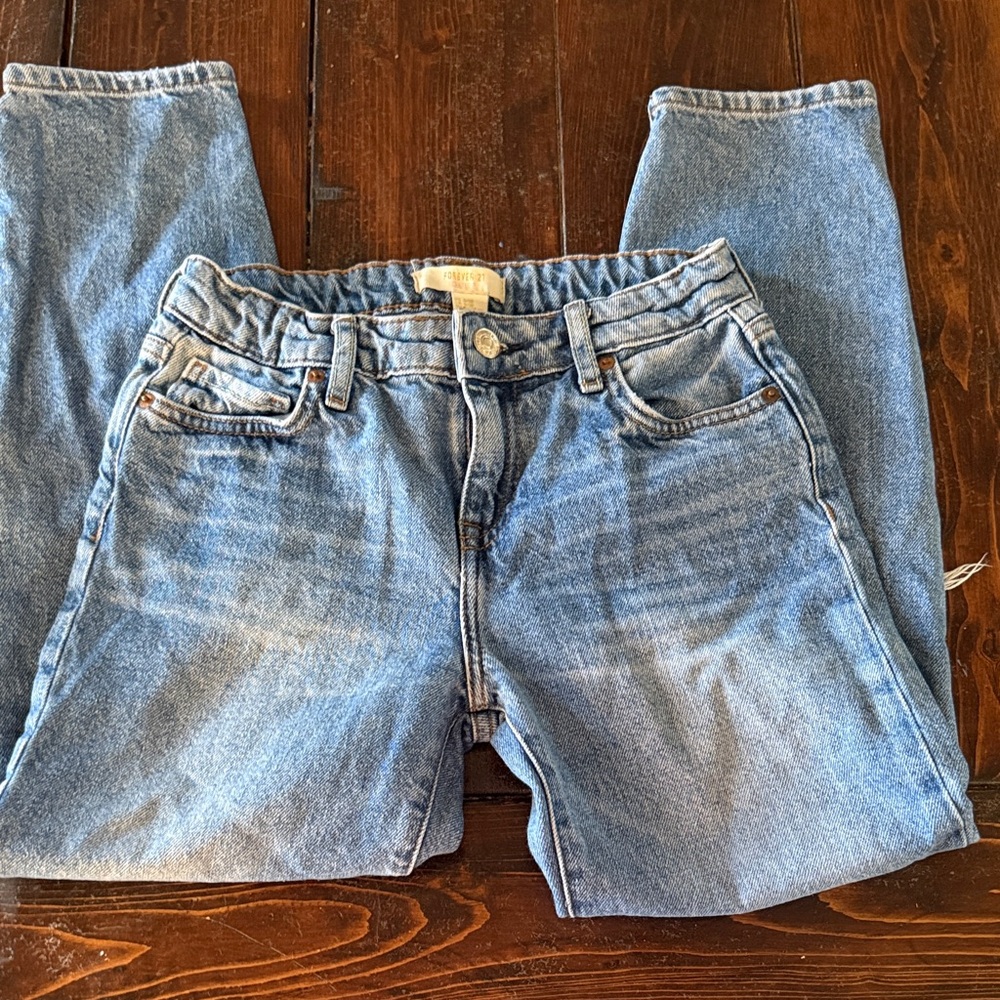 Forever 21 Girls Light Blue Kids Straight Leg Jeans